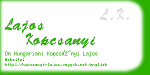 lajos kopcsanyi business card